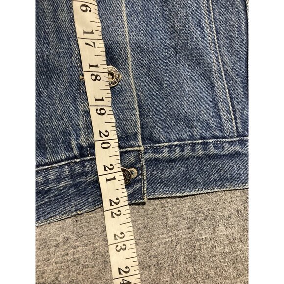Route 66 Denim Jacket Women’s Size Large Blue Long Sleeve Button Up - Picture 6 of 9